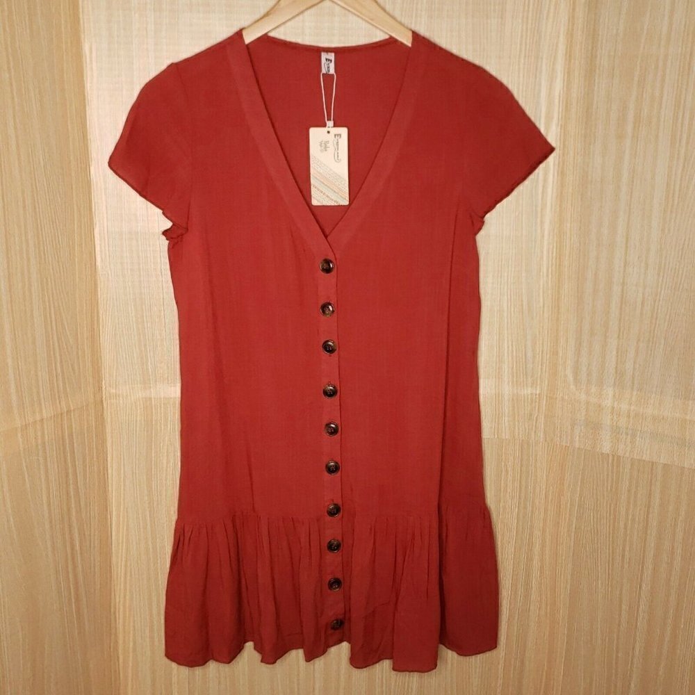 Everkaki NWT Rust Color Mini Dress.  Large